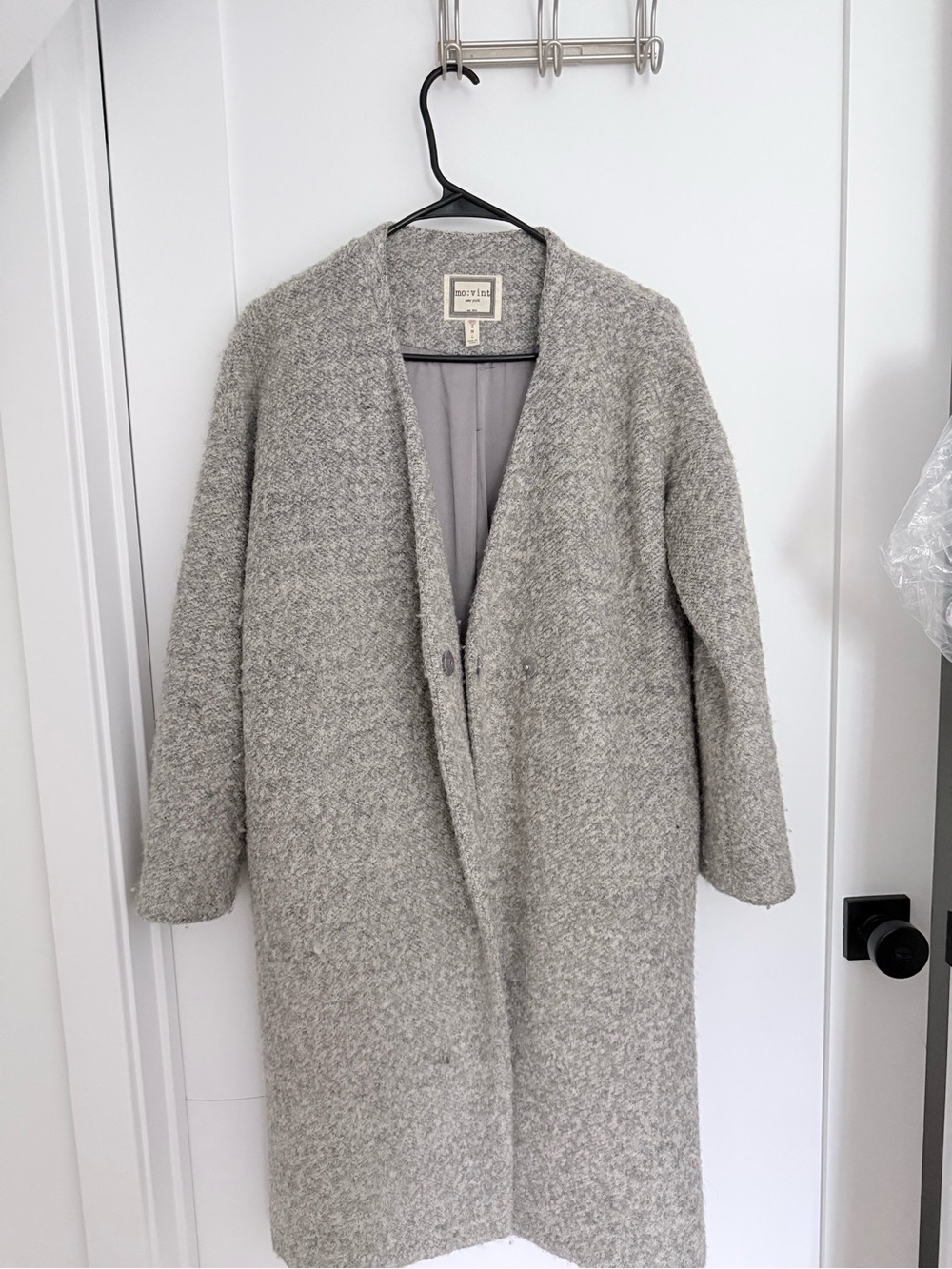 Madewell Women's Gray Bouclé Pea Coat